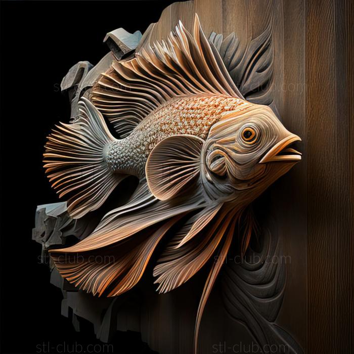 3D model st Cichlid hummingbird fish (STL)